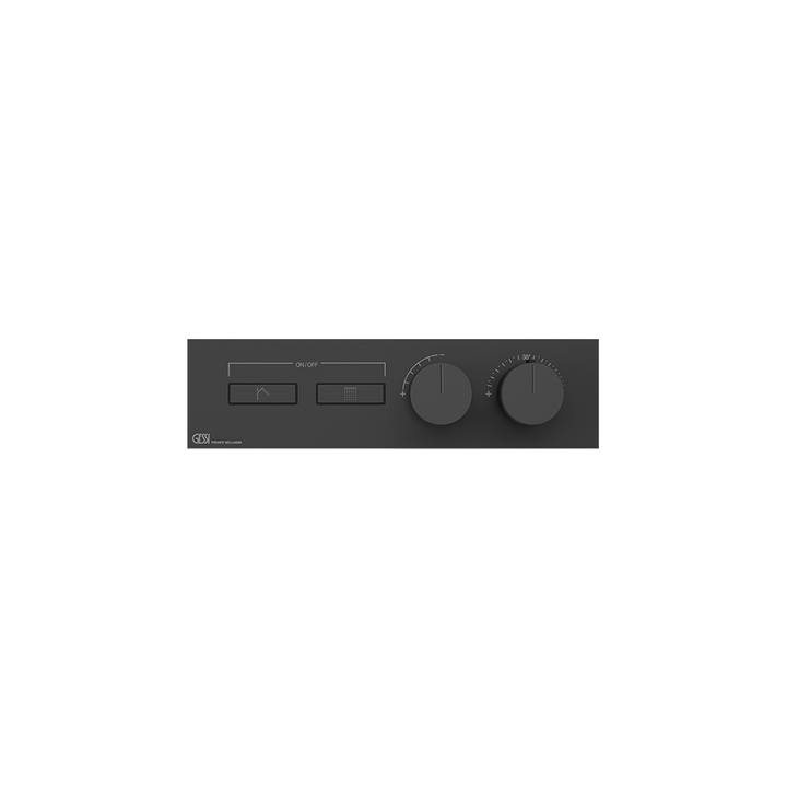 HI-FI Thermostatic Trim For Two Simultaneous Functions With Push Button On/Off Controls Showers GESSI Matte Black