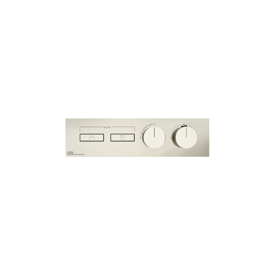HI-FI Thermostatic Trim For Two Simultaneous Functions With Push Button On/Off Controls Showers GESSI Nickel PVD