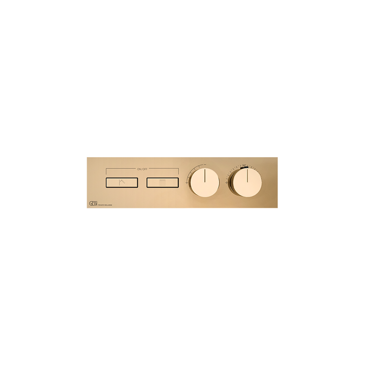 HI-FI Thermostatic Trim For Two Simultaneous Functions With Push Button On/Off Controls Showers GESSI Warm Bronze PVD