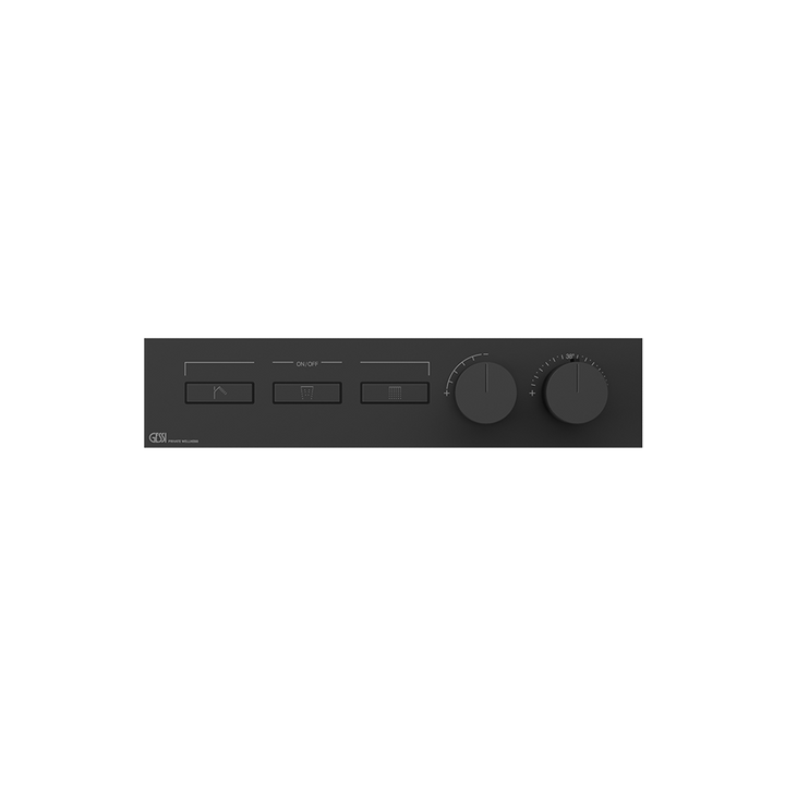 HI-FI Thermostatic Mixer For Three Simultaneous Functions With Push Button On/Off Controls Showers GESSI Matte Black