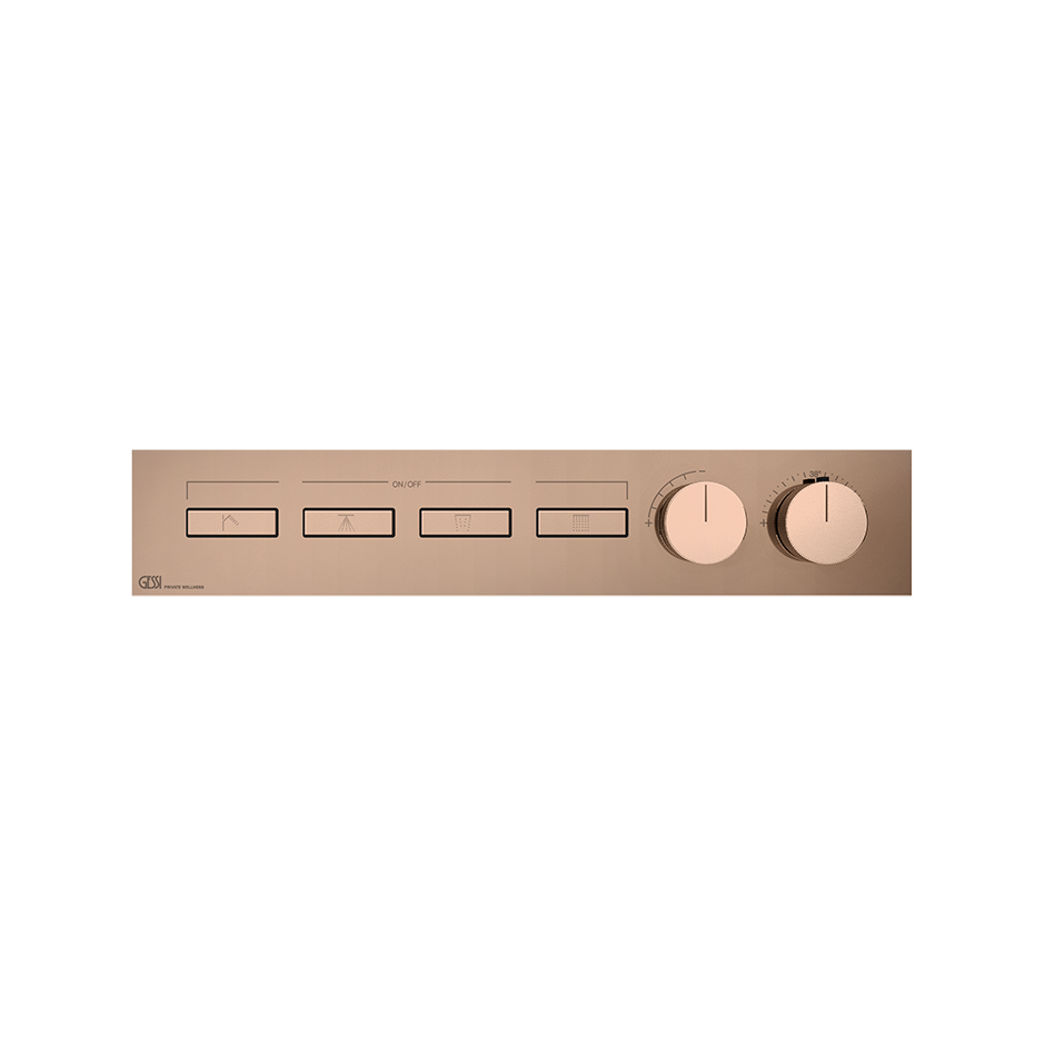 HI-FI Thermostatic Mixer For Four Simultaneous Functions- 63016 Showers GESSI Copper PVD