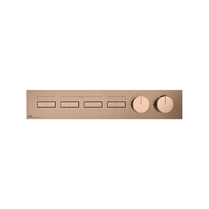 HI-FI Thermostatic Mixer For Four Simultaneous Functions- 63016 Showers GESSI Copper PVD