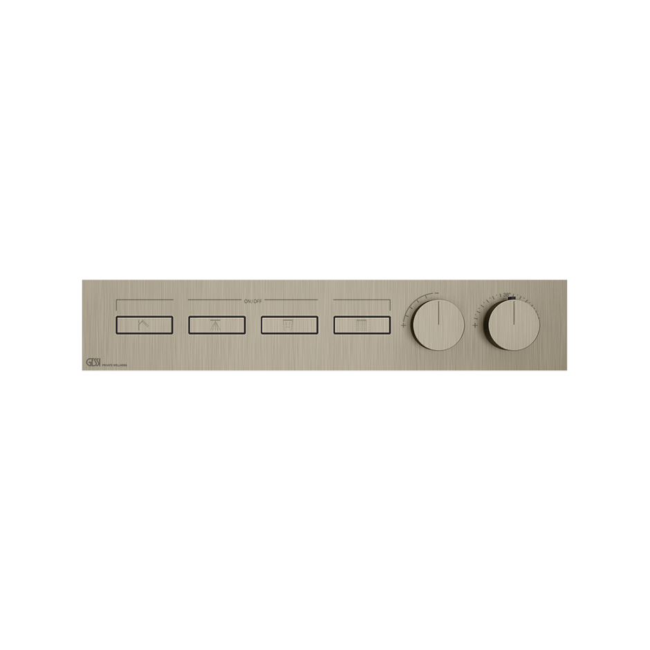 HI-FI Thermostatic Mixer For Four Simultaneous Functions- 63016 Showers GESSI Finox Brushed Nickel