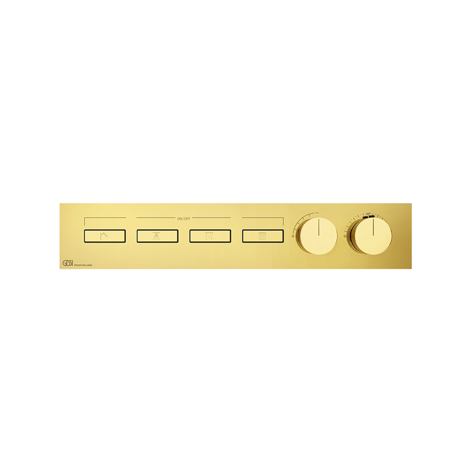 HI-FI Thermostatic Mixer For Four Simultaneous Functions- 63016 Showers GESSI Gold PVD