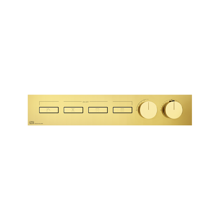 HI-FI Thermostatic Mixer For Four Simultaneous Functions- 63016 Showers GESSI Gold PVD