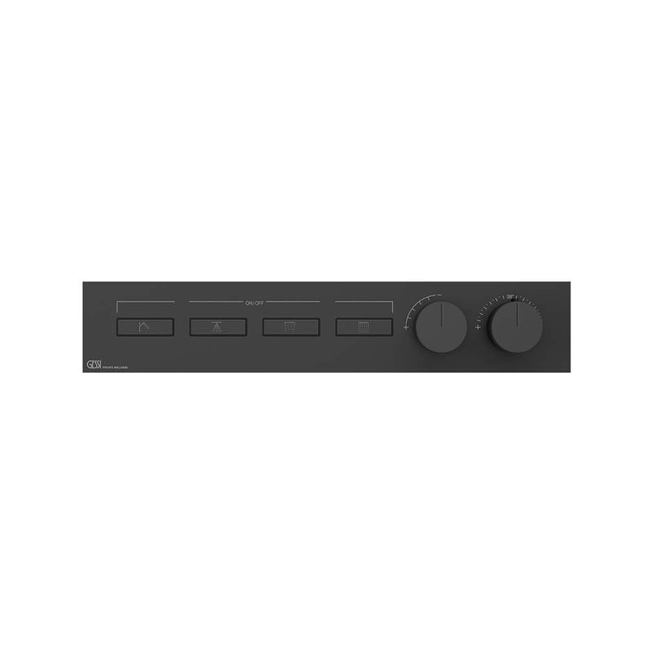 HI-FI Thermostatic Mixer For Four Simultaneous Functions- 63016 Showers GESSI Matte Black