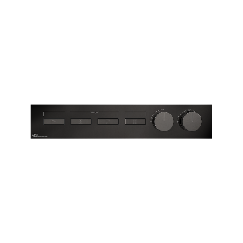 HI-FI Thermostatic Mixer For Four Simultaneous Functions- 63016 Showers GESSI Black Metal PVD