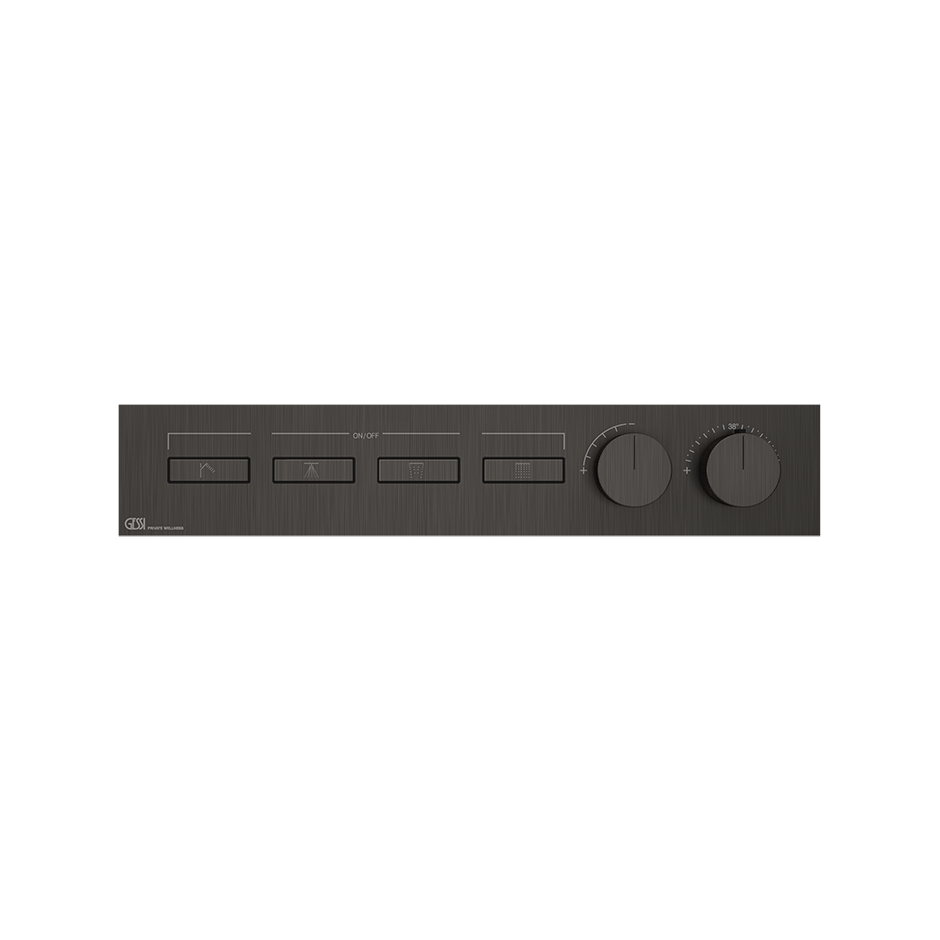 HI-FI Thermostatic Mixer For Four Simultaneous Functions- 63016 Showers GESSI Black Metal Brushed PVD
