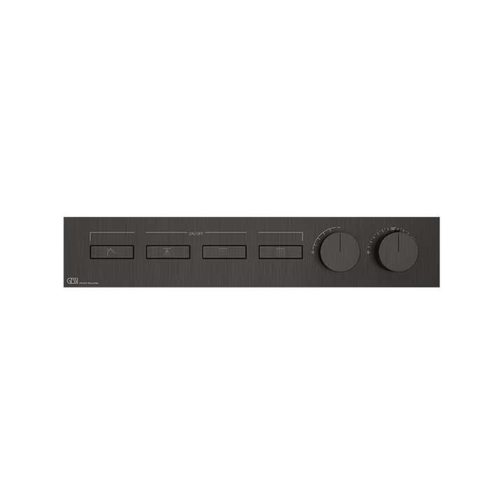 HI-FI Thermostatic Mixer For Four Simultaneous Functions- 63016 Showers GESSI Black Metal Brushed PVD