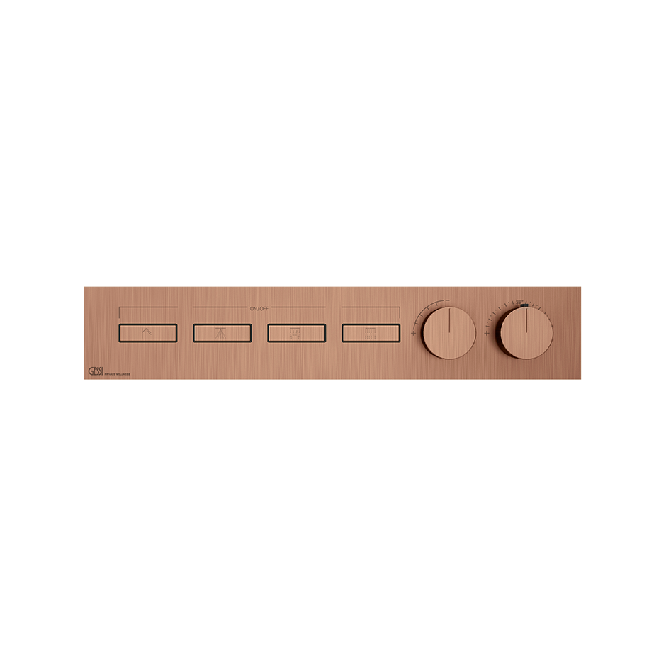 HI-FI Thermostatic Mixer For Four Simultaneous Functions- 63016 Showers GESSI Copper Brushed PVD