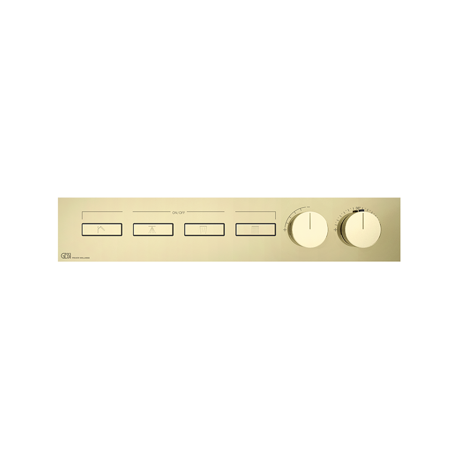 HI-FI Thermostatic Mixer For Four Simultaneous Functions- 63016 Showers GESSI Brass PVD