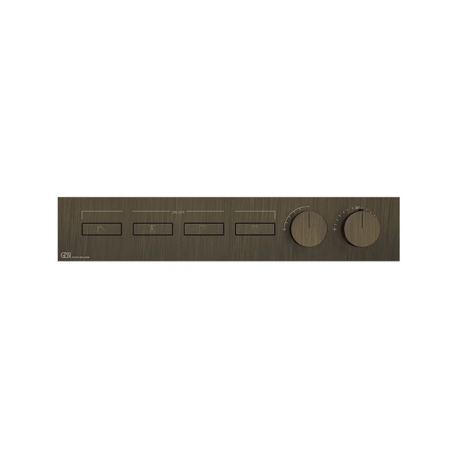 HI-FI Thermostatic Mixer For Four Simultaneous Functions- 63016 Showers GESSI Antique Brass