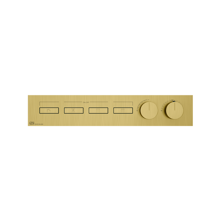 HI-FI Thermostatic Mixer For Four Simultaneous Functions- 63016 Showers GESSI Gold Brushed PVD