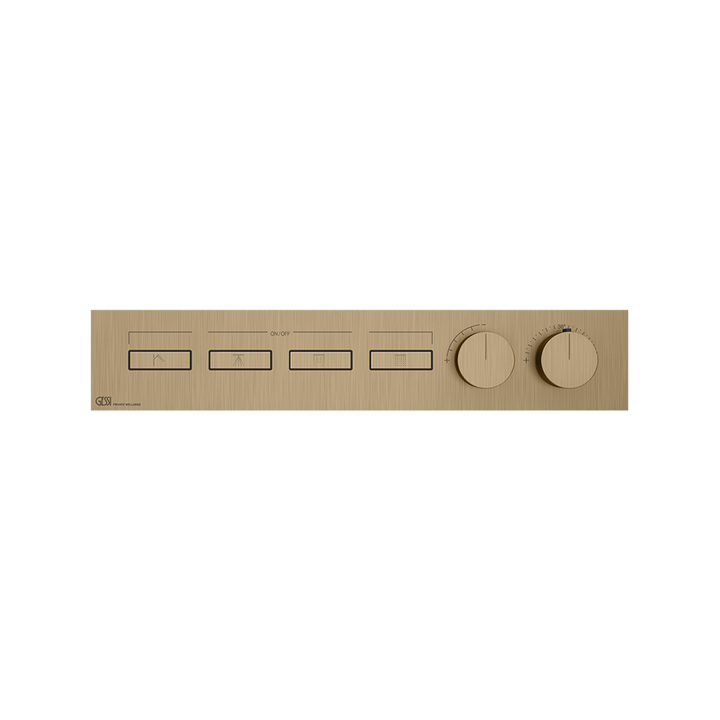 HI-FI Thermostatic Mixer For Four Simultaneous Functions- 63016 Showers GESSI Warm Bronze Brushed PVD