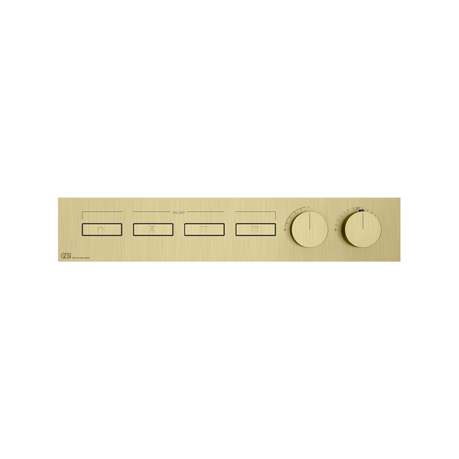 HI-FI Thermostatic Mixer For Four Simultaneous Functions- 63016 Showers GESSI Brass Brushed PVD