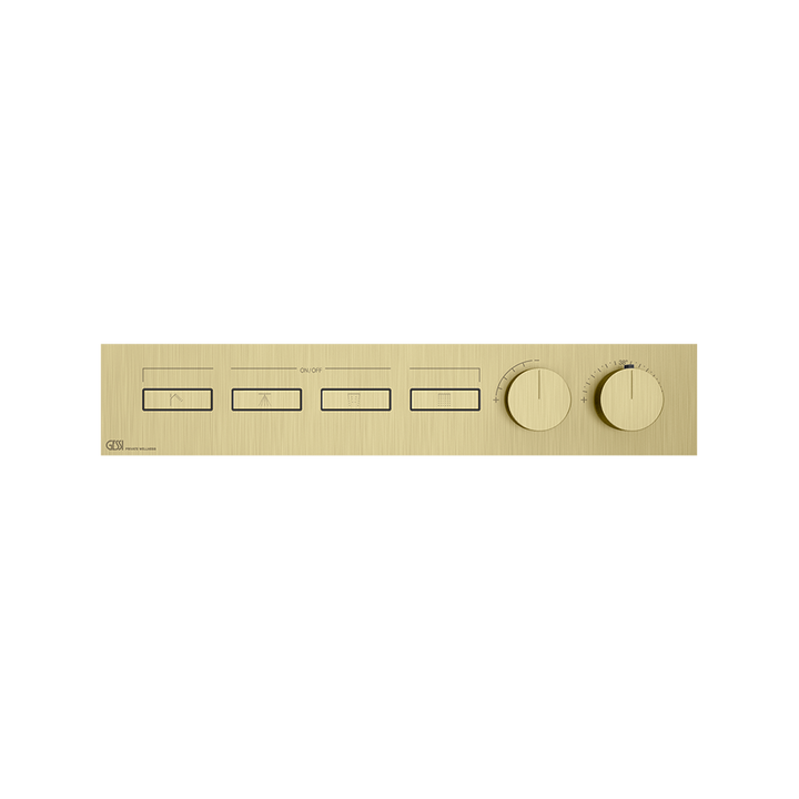 HI-FI Thermostatic Mixer For Four Simultaneous Functions- 63016 Showers GESSI Brass Brushed PVD