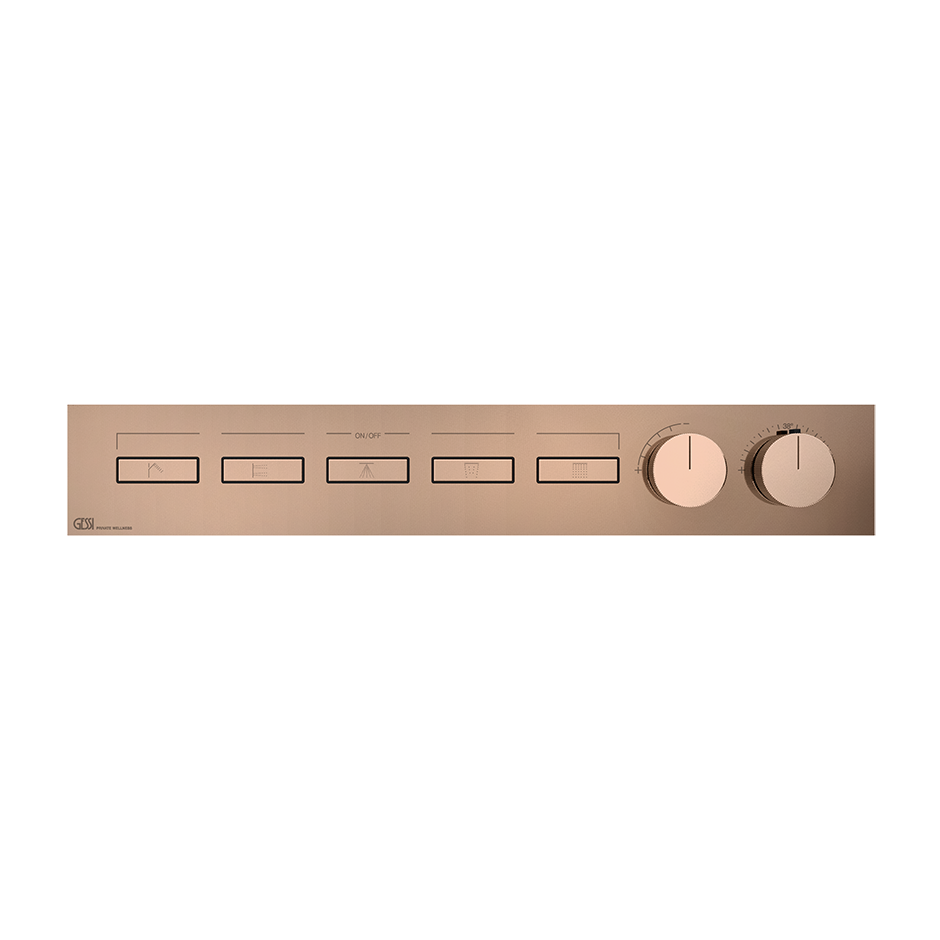 HI-FI Linear Thermostatic Mixer - 63018 Showers GESSI Copper PVD