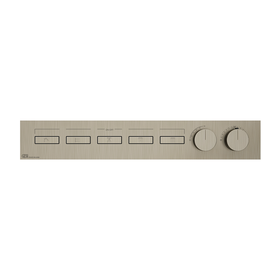 HI-FI Linear Thermostatic Mixer - 63018 Showers GESSI Finox Brushed Nickel