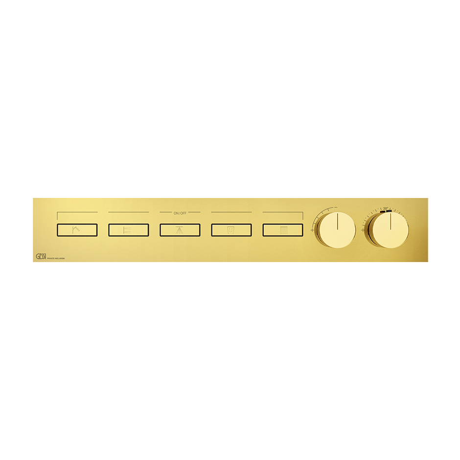 HI-FI Linear Thermostatic Mixer - 63018 Showers GESSI Gold PVD
