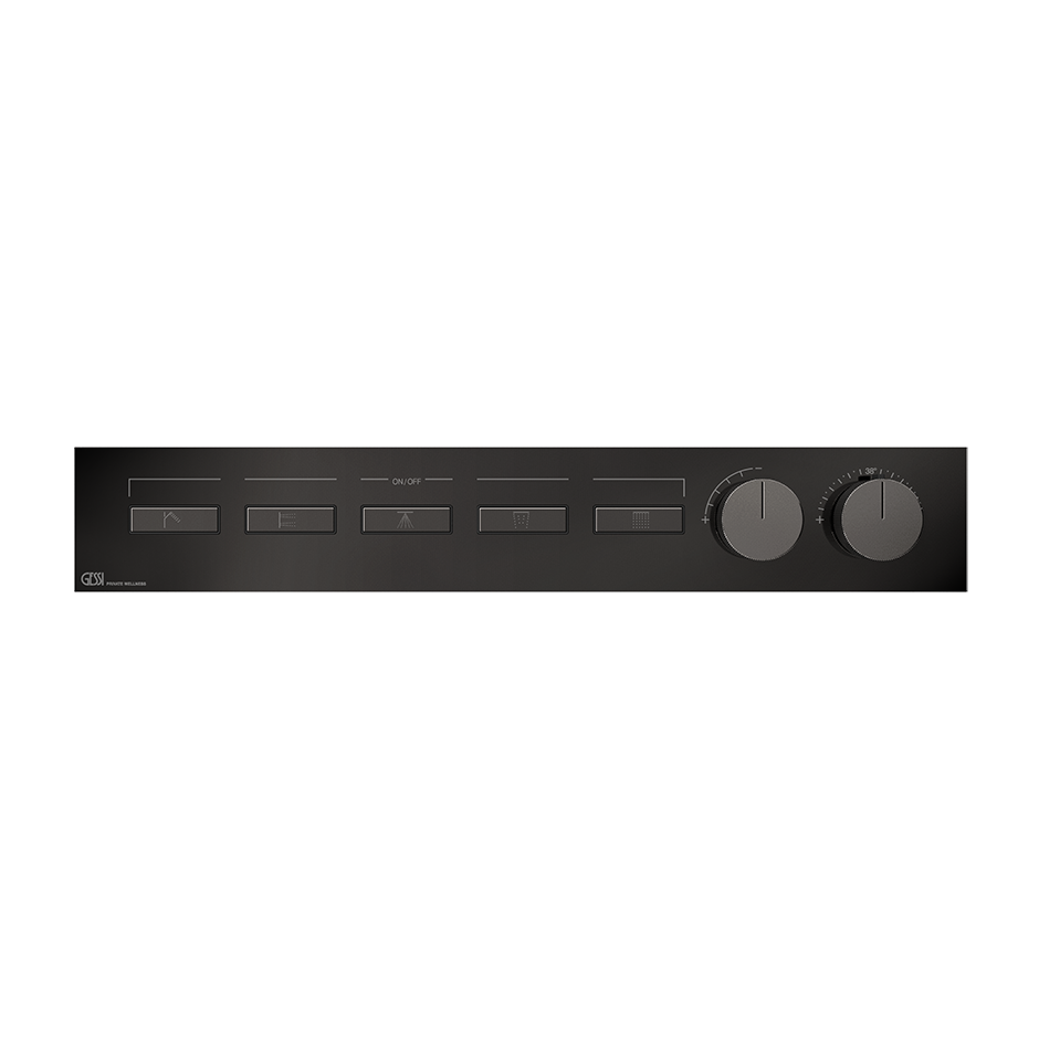 HI-FI Linear Thermostatic Mixer - 63018 Showers GESSI Black Metal PVD