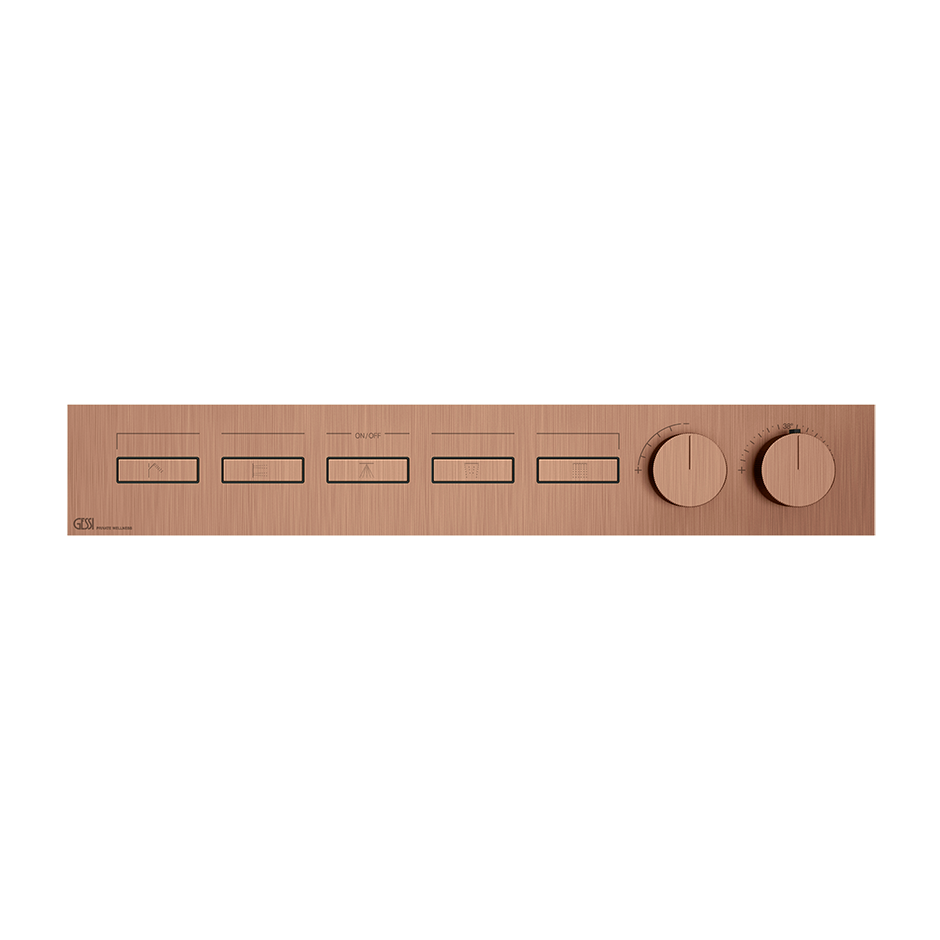 HI-FI Linear Thermostatic Mixer - 63018 Showers GESSI Copper Brushed PVD