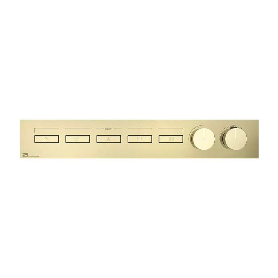 HI-FI Linear Thermostatic Mixer - 63018 Showers GESSI Brass PVD