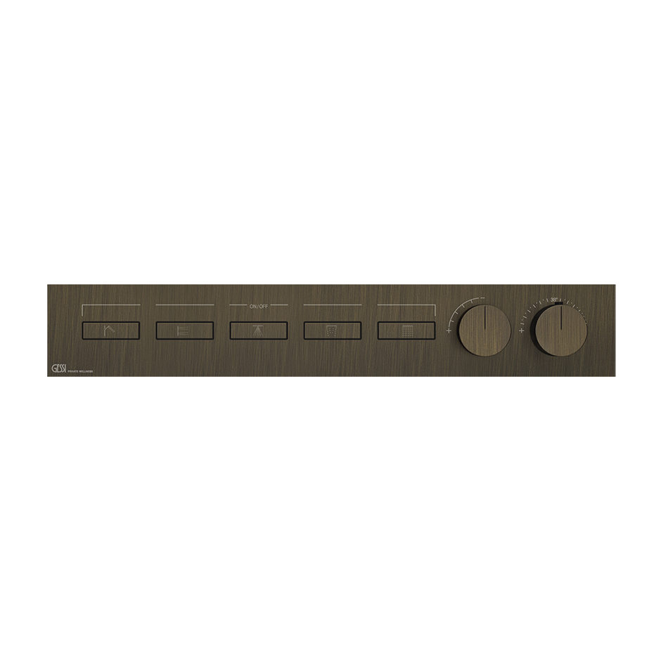 HI-FI Linear Thermostatic Mixer - 63018 Showers GESSI Antique Brass