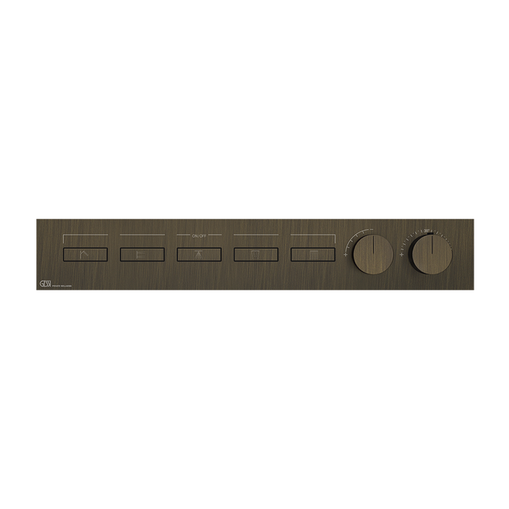 HI-FI Linear Thermostatic Mixer - 63018 Showers GESSI Antique Brass
