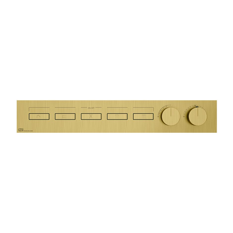 HI-FI Linear Thermostatic Mixer - 63018 Showers GESSI Gold Brushed PVD