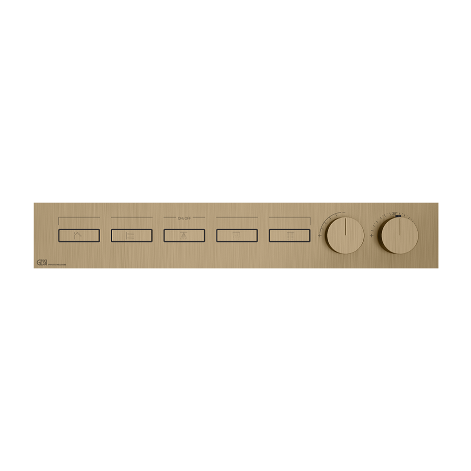 HI-FI Linear Thermostatic Mixer - 63018 Showers GESSI Warm Bronze Brushed PVD