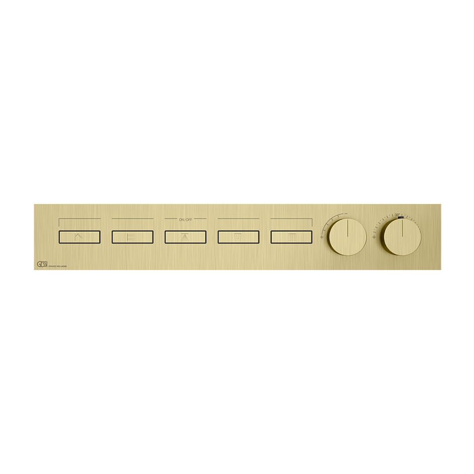 HI-FI Linear Thermostatic Mixer - 63018 Showers GESSI Brass Brushed PVD
