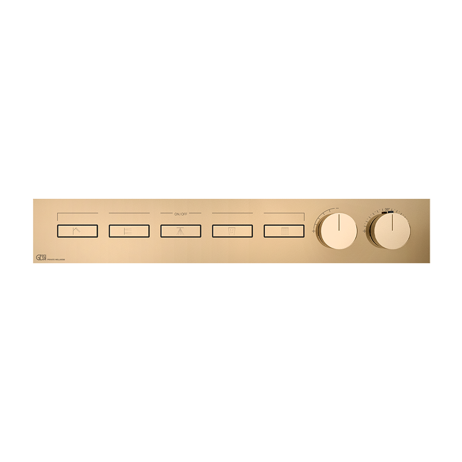 HI-FI Linear Thermostatic Mixer - 63018 Showers GESSI Warm Bronze PVD