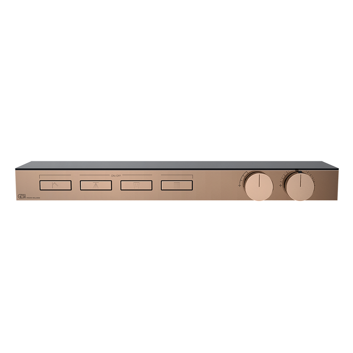 HI-FI Shelf Thermostatic Mixer For Four Simultaneous Functions Showers GESSI Copper PVD