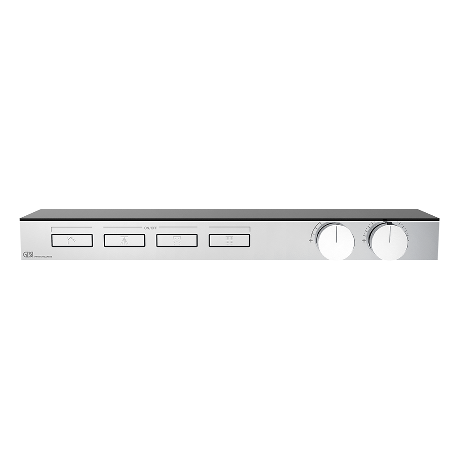 HI-FI Shelf Thermostatic Mixer For Four Simultaneous Functions Showers GESSI Chrome