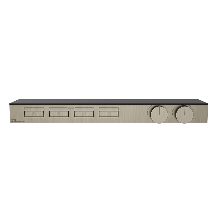 HI-FI Shelf Thermostatic Mixer For Four Simultaneous Functions Showers GESSI Finox Brushed Nickel