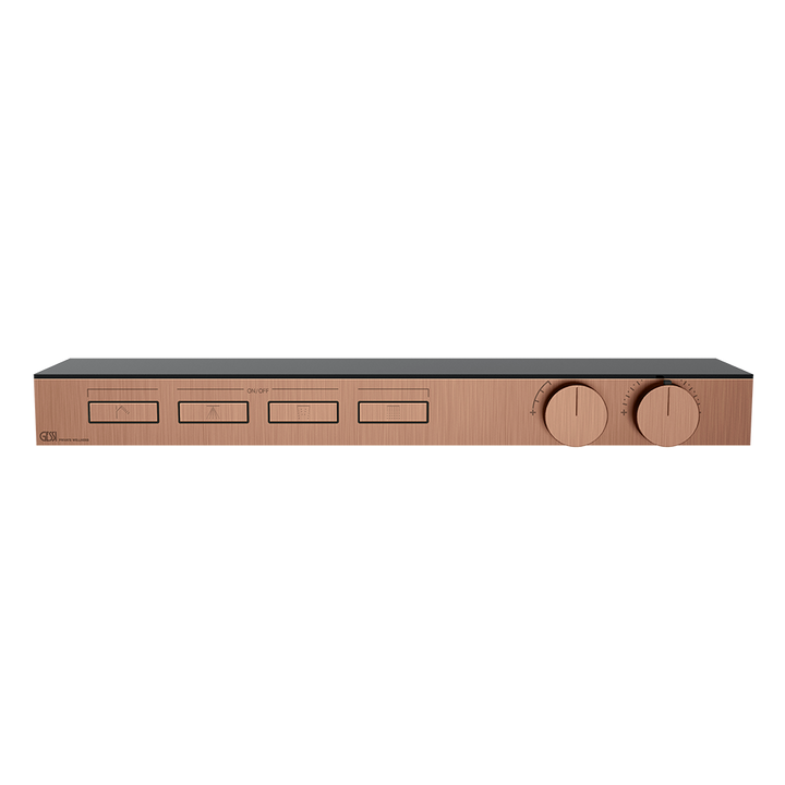 HI-FI Shelf Thermostatic Mixer For Four Simultaneous Functions Showers GESSI Copper Brushed PVD