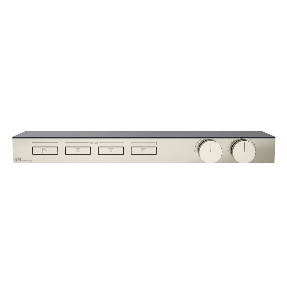 HI-FI Shelf Thermostatic Mixer For Four Simultaneous Functions Showers GESSI Nickel PVD