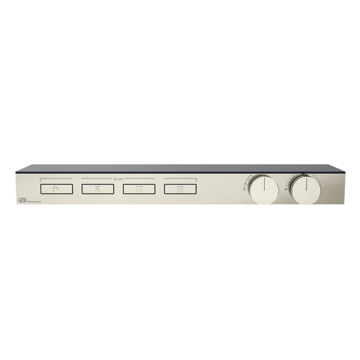 HI-FI Shelf Thermostatic Mixer For Four Simultaneous Functions Showers GESSI Nickel PVD