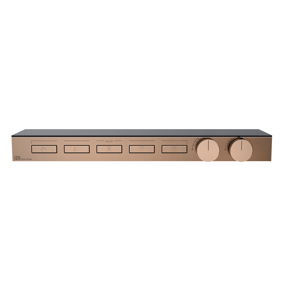Hi-Fi Thermostatic Shelf Mixer - 63028 Showers GESSI Copper PVD