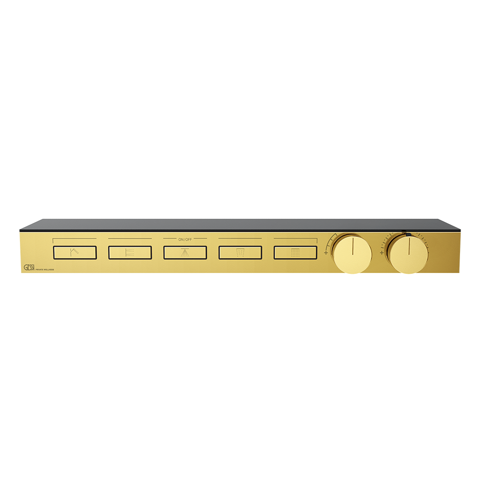 Hi-Fi Thermostatic Shelf Mixer - 63028 Showers GESSI Gold PVD