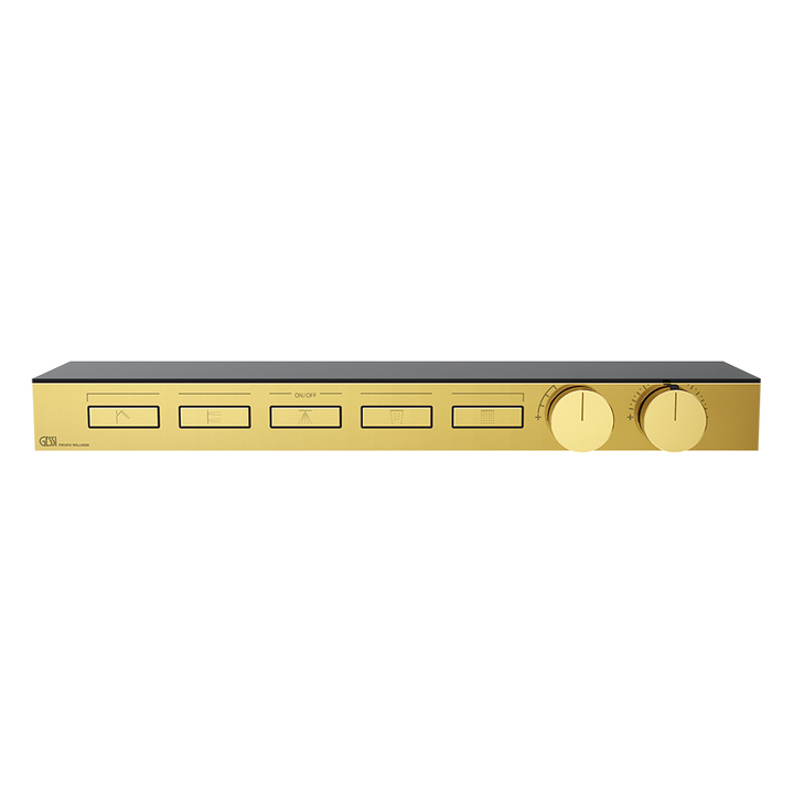 Hi-Fi Thermostatic Shelf Mixer - 63028 Showers GESSI Gold PVD