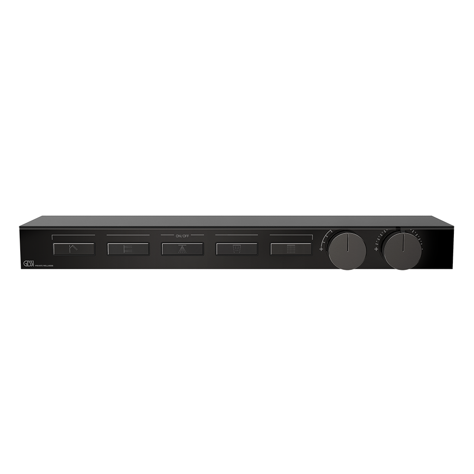 Hi-Fi Thermostatic Shelf Mixer - 63028 Showers GESSI Black Metal PVD
