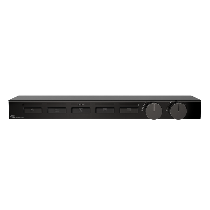 Hi-Fi Thermostatic Shelf Mixer - 63028 Showers GESSI Black Metal PVD