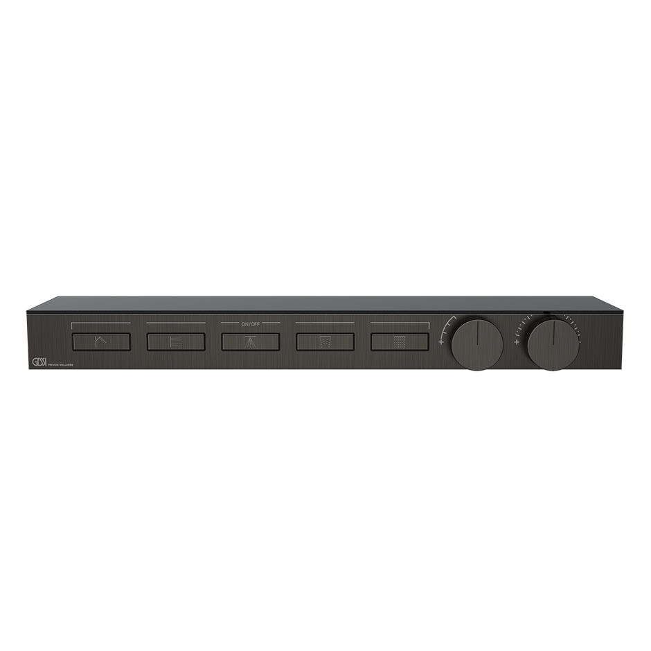 Hi-Fi Thermostatic Shelf Mixer - 63028 Showers GESSI Black Metal Brushed PVD