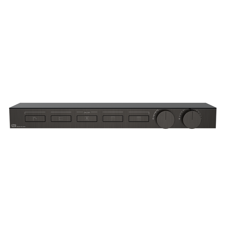 Hi-Fi Thermostatic Shelf Mixer - 63028 Showers GESSI Black Metal Brushed PVD