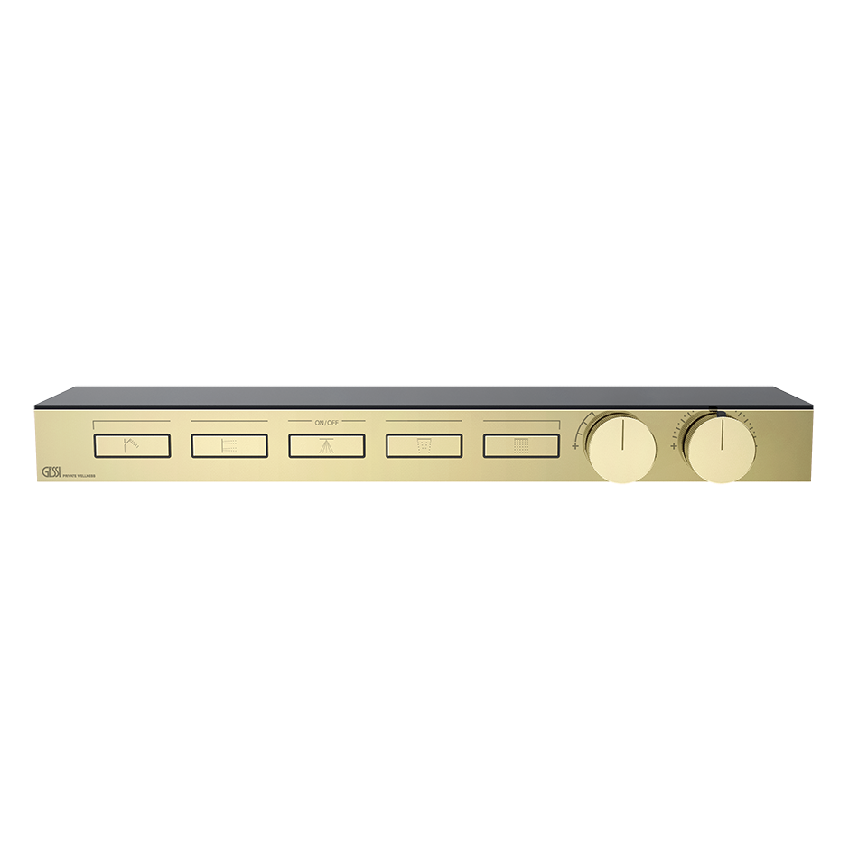 Hi-Fi Thermostatic Shelf Mixer - 63028 Showers GESSI Brass PVD