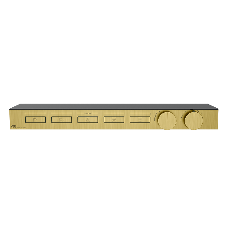Hi-Fi Thermostatic Shelf Mixer - 63028 Showers GESSI Gold Brushed PVD