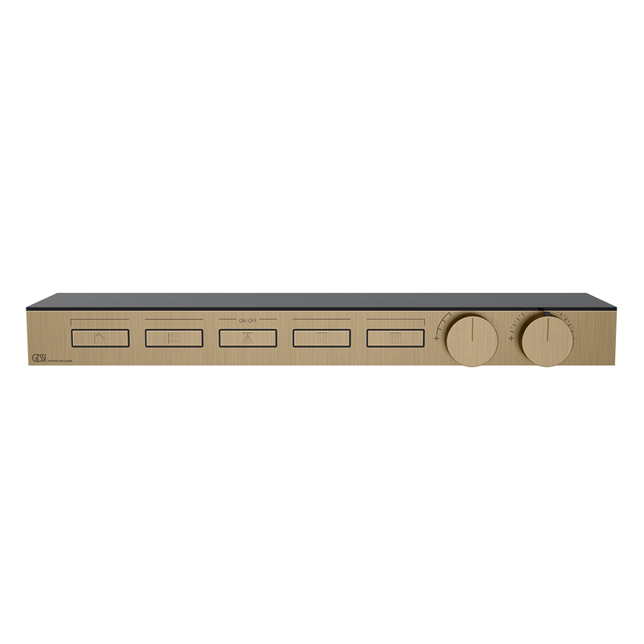 Hi-Fi Thermostatic Shelf Mixer - 63028 Showers GESSI Warm Bronze Brushed PVD