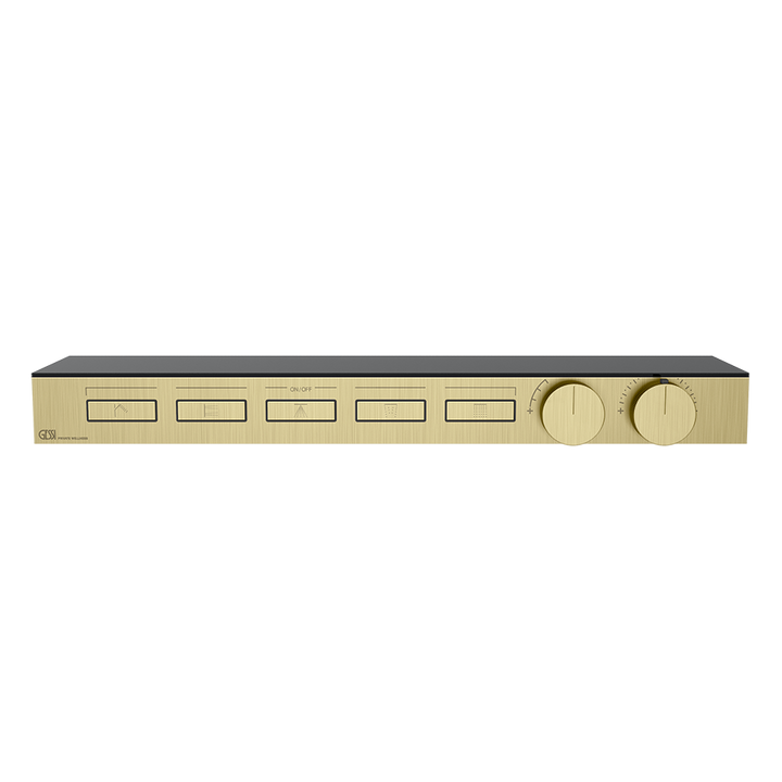Hi-Fi Thermostatic Shelf Mixer - 63028 Showers GESSI Brass Brushed PVD