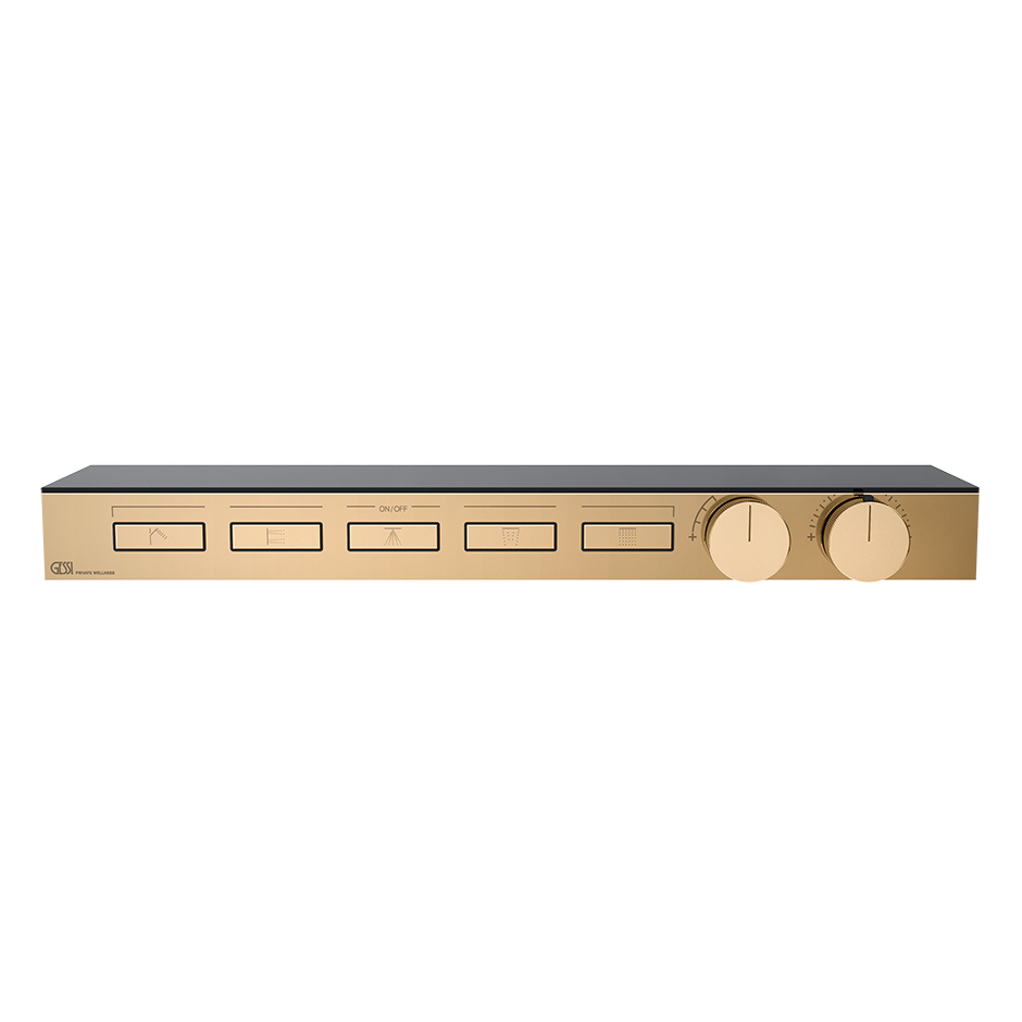 Hi-Fi Thermostatic Shelf Mixer - 63028 Showers GESSI Warm Bronze PVD
